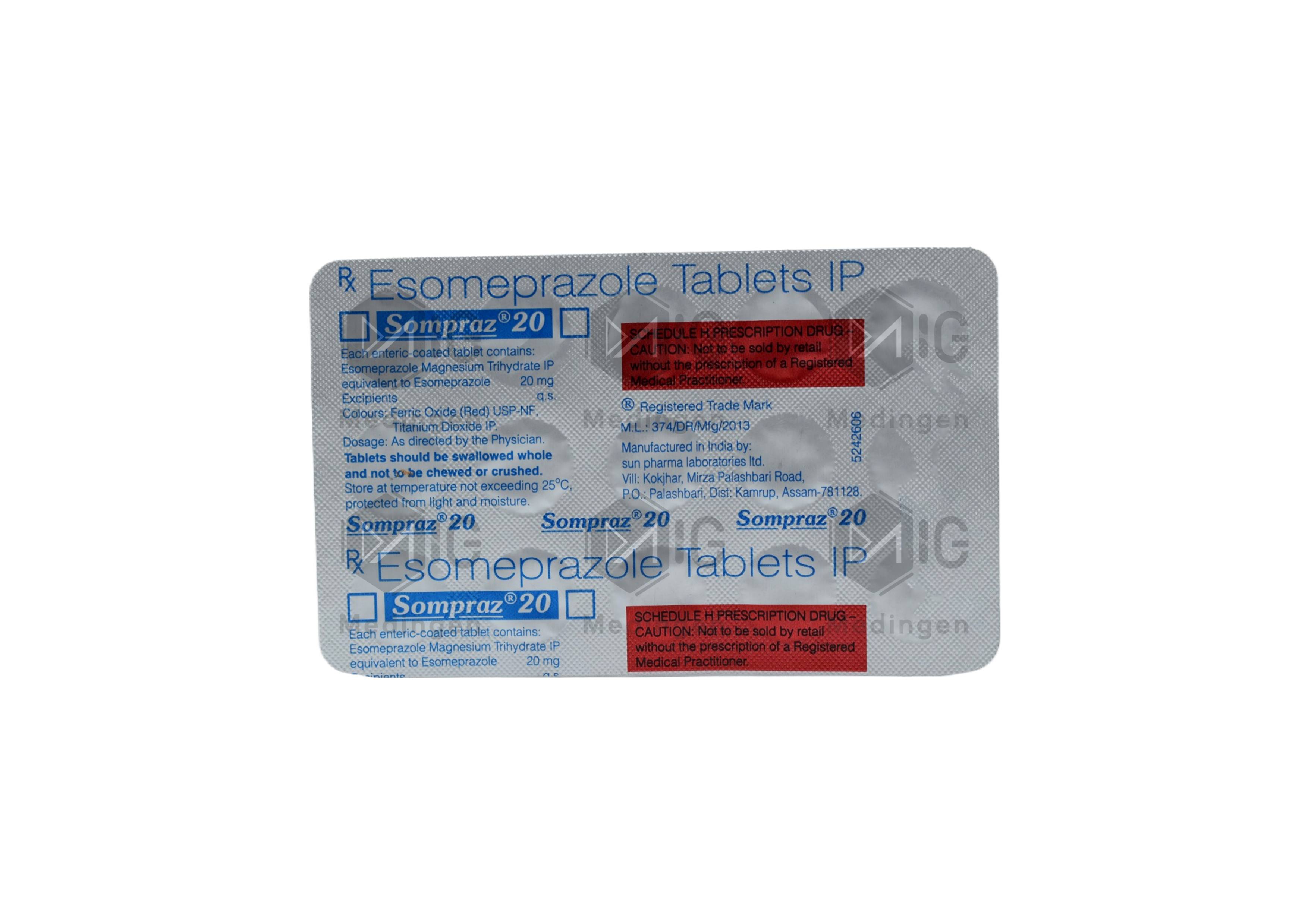 SOMPRAZ 20MG